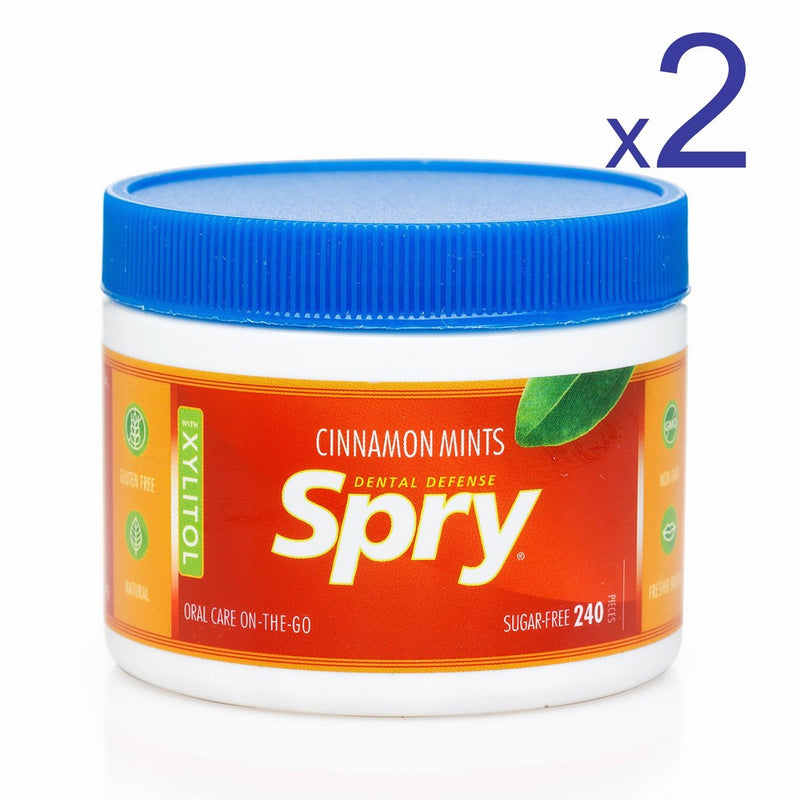 Spry Xylitol Mints, Natural Cinnamon, 240ct (2 Pack)