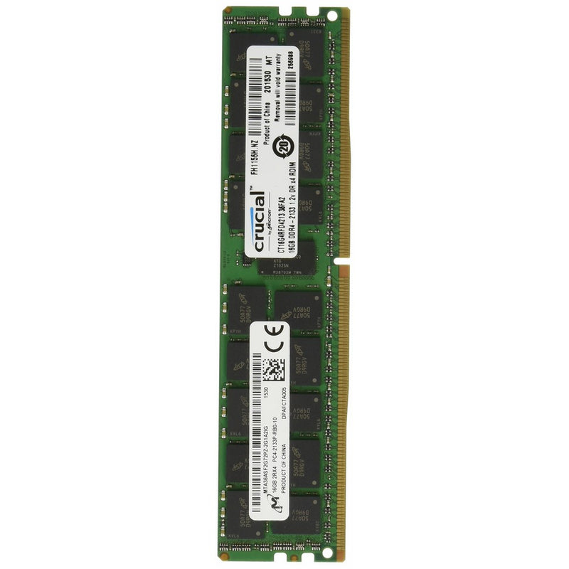 Crucial CT16G4RFD4213 16GB Single DDR4 2133 MT/s (PC4-2133) CL15 DR x4 ECC Registered DIMM 288-Pin Server Memory