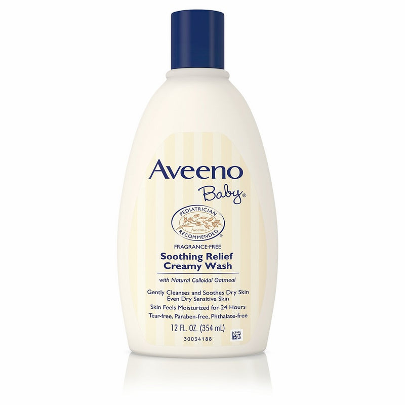 Aveeno Baby Soothing Relief Creamy Wash For Dry Sensitive Skin, 12 Fl. Oz. (Pack of 2)