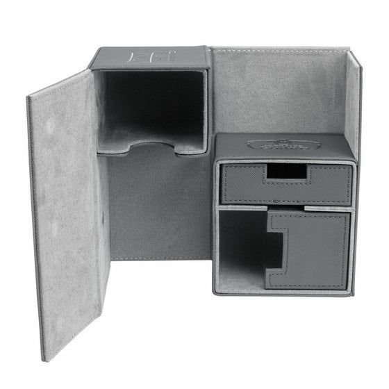 Twin FlipnTray Deck Case 160 Standard Size XenoSkin Grey Card Game