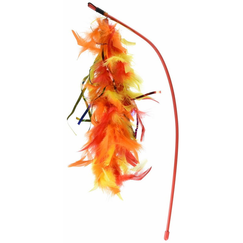 MultiPet Tickle Your Fancy Wand with Feathers Assorted 20 inches.