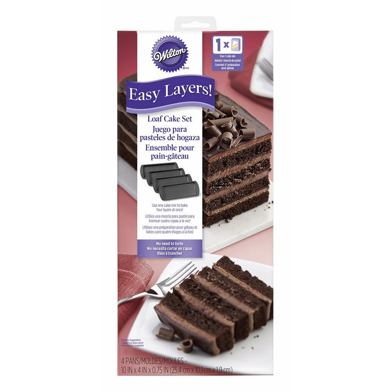 Wilton Easy Layers! 10 x 14-Inch Loaf Cake Pan Set, 4-Piece