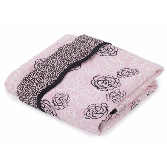 Balboa Baby Cotton Sateen Coverlet, Pink Camellia/Pink Pebble