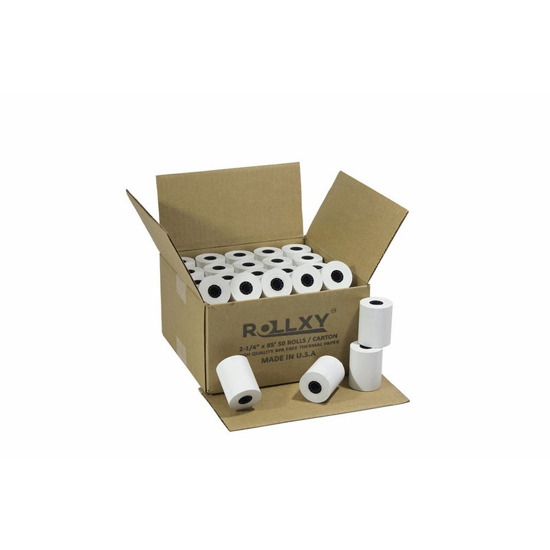 (50 Rolls) 2 1/4 x 85' First Data FD130 FD50 FD55 FD100Ti Thermal Paper (50 Rolls)