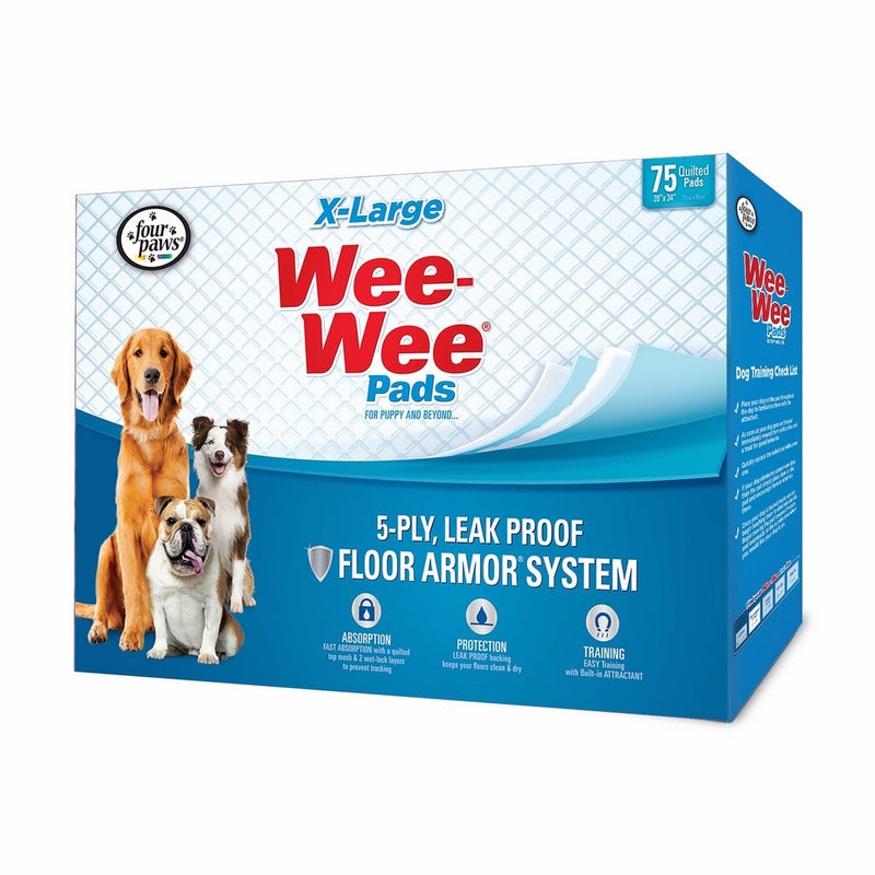 Four Paws Wee-Wee Extra Large Puppy Pads, 75 Ct
