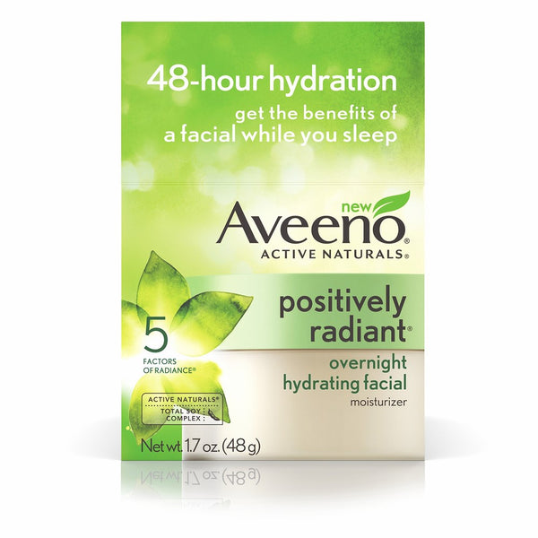 Aveeno Active Naturals Positively Radiant Overnight Hydrating Facial Moisturizer, 1.7 Oz