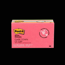 Post-it Notes, 3 in x 5 in, Cape Town Collection, 5 Pads/Pack (655-5PK)