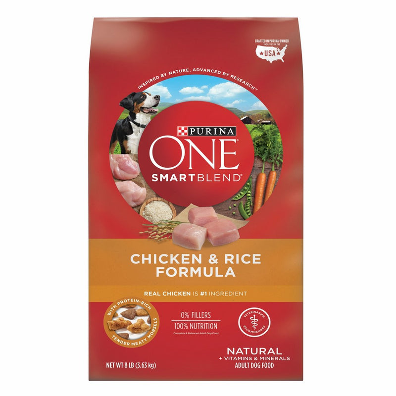 Purina ONE SmartBlend Natural Chicken & Rice Formula Adult Dry Dog Food - 8 lb. Bag