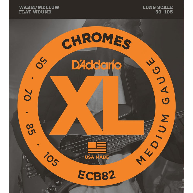 D'Addario ECB82 Chromes Bass Guitar Strings, Medium, 50-105, Long Scale