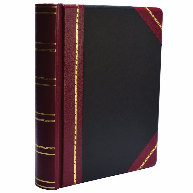 Wilson Jones Minute Book, Binder Only, Letter Size, 500 Page Capacity, Imitation Leather, Red and Black (W397-15)