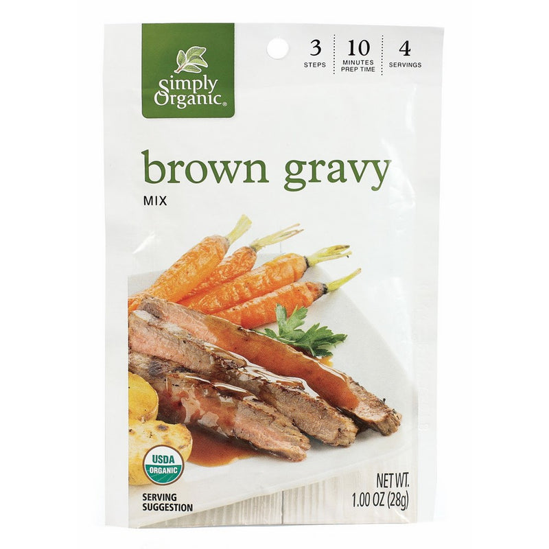 Simply Organic Brown Gravy, Seasoning Mix, Certified Organic, 1-Ounce Packets (Pack of 12)