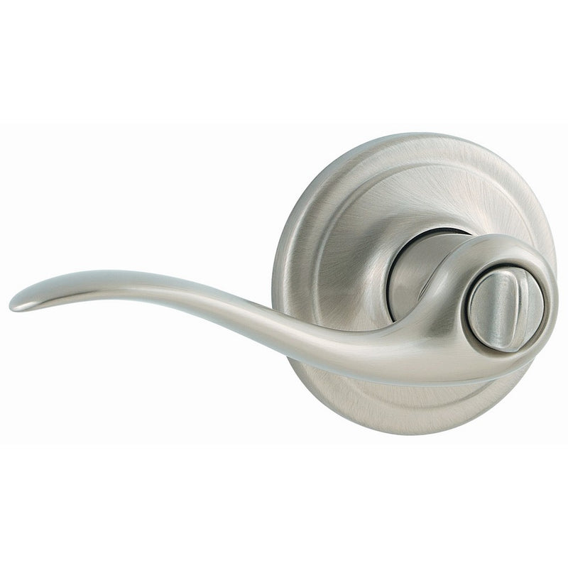 Kwikset Tustin Bed/Bath Lever in Satin Nickel