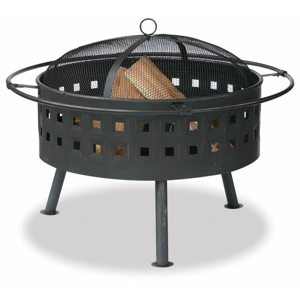 Endless Summer, WAD997SP, Aged Bronze Outdoor Firebowl with Lattice Design