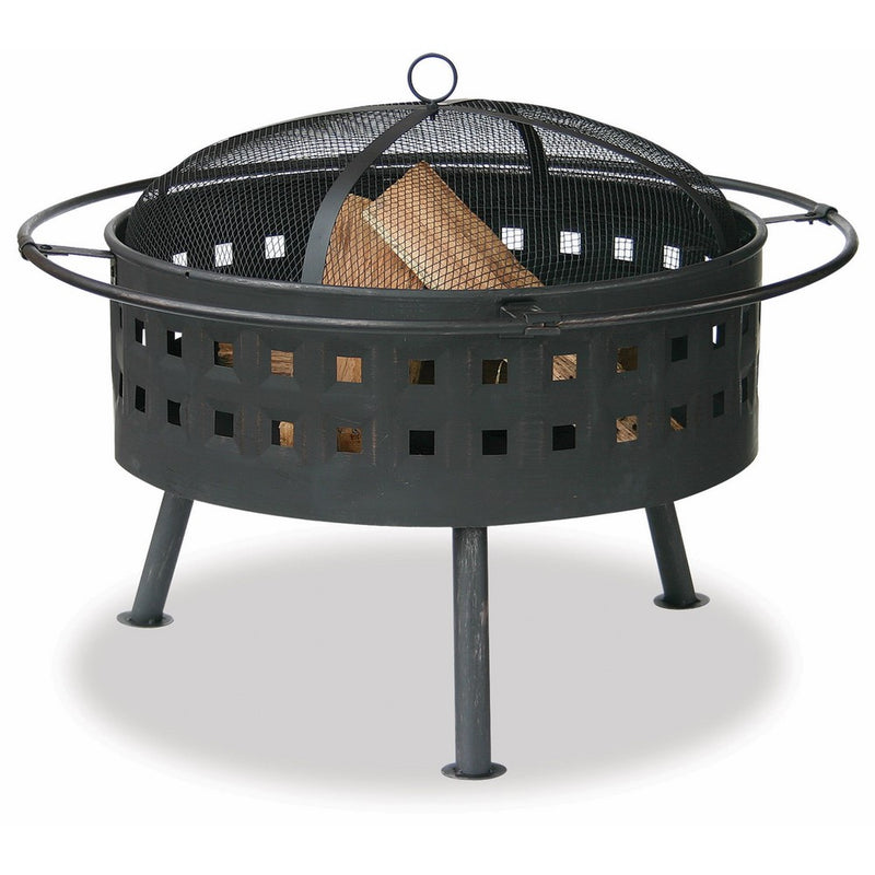 Endless Summer, WAD997SP, Aged Bronze Outdoor Firebowl with Lattice Design