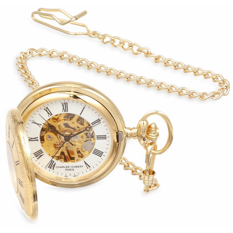 Charles-Hubert, Paris Gold-Plated Mechanical Pocket Watch