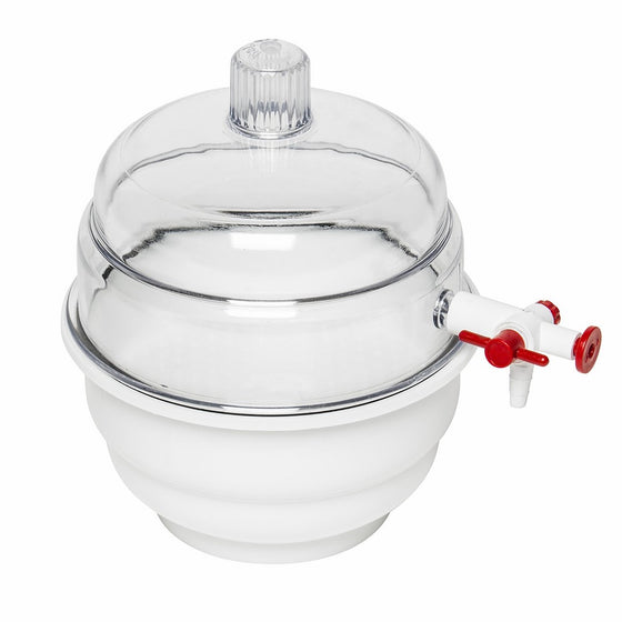 Bel-Art SPACE SAVER Polycarbonate Vacuum Desiccator with White Polypropylene Bottom; 0.09 cu. ft. (F42010-0000)