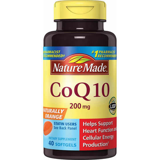 Nature Made CoQ10 (Coenzyme Q 10) 200 mg. Softgels 40 Count