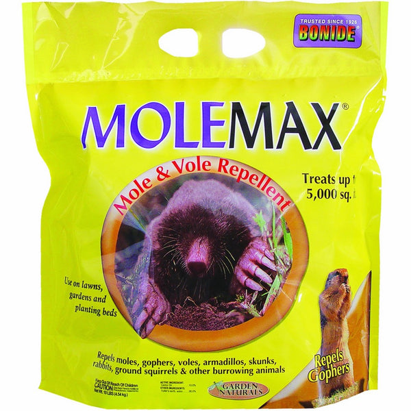 Bonide 692150 Mole Max and Vole Repellent Granules, 10-Pound