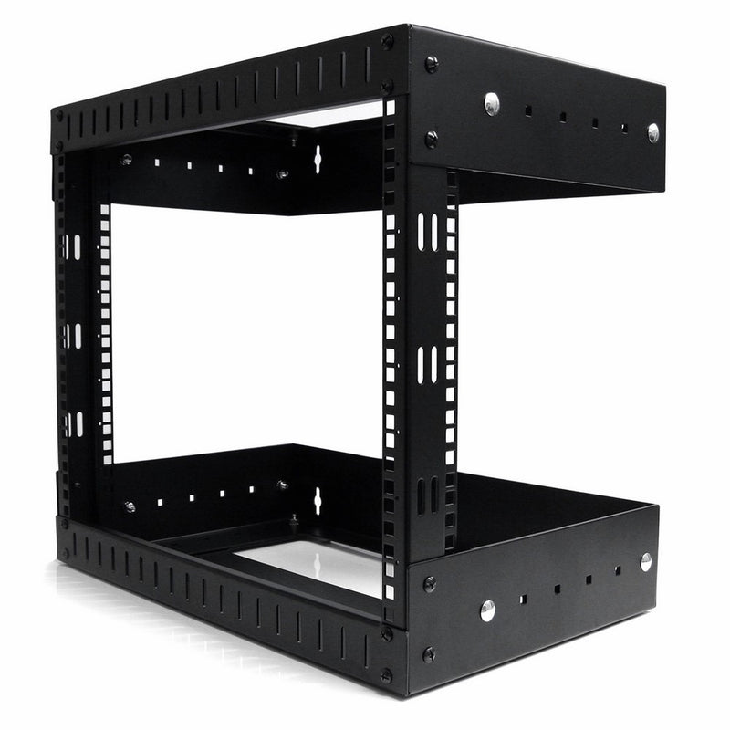 StarTech.com 8U Open Frame Wall Mount Equipment Rack - Adjustable Depth RK812WALLOA (Black)