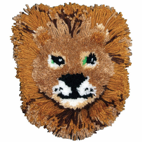 MCG Textiles Huggables Animal Lion Pillow Latch Hook Kit