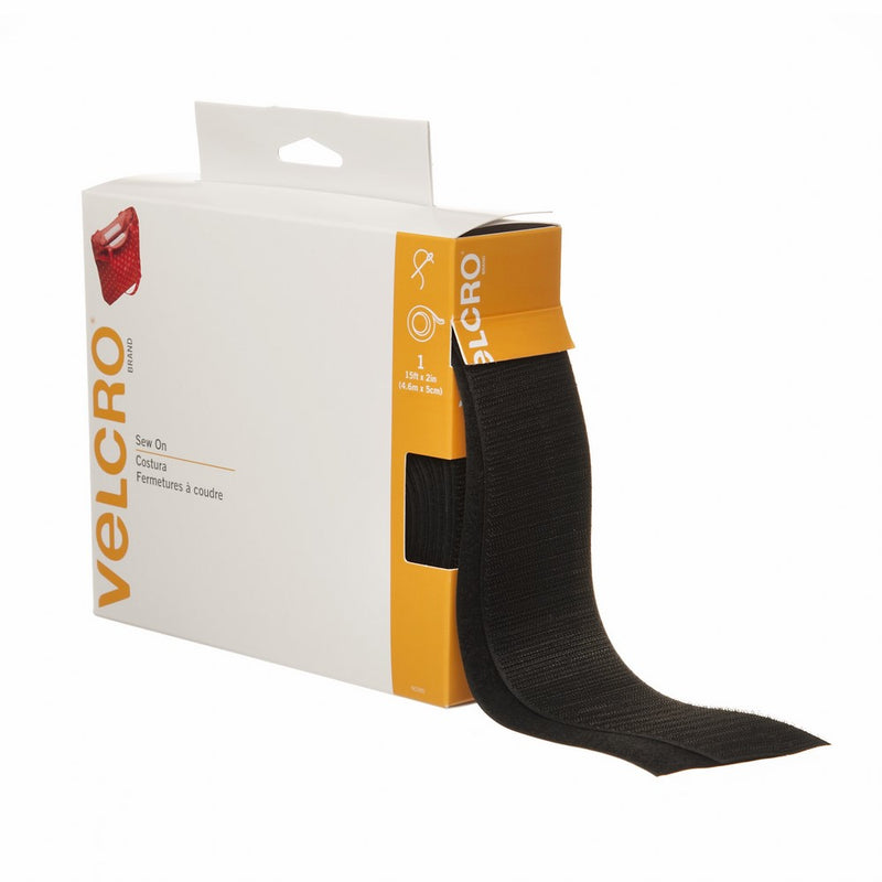 VELCRO Brand - Sew On Fasteners - 15' x 2" Tape - Black
