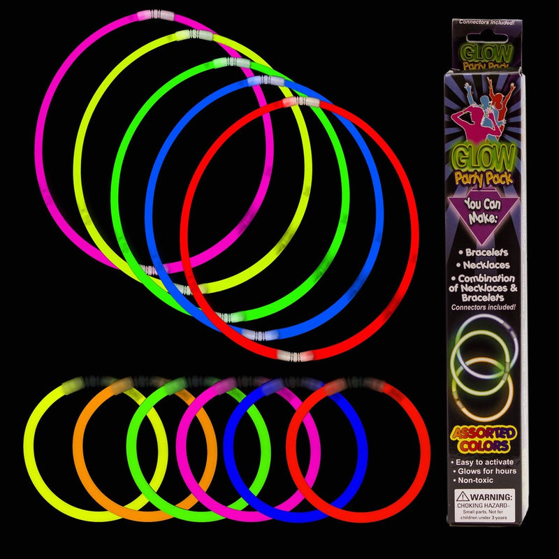 Fun Central M614 21pcs, Glow in the Dark Bracelet and Necklace Kit, Glow In The Dark Necklaces, Glow Stick Bracelets - Assorted