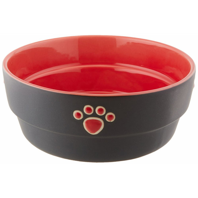 Ethical Stoneware Dish 6894 Fresco Dog Dish Red, 7 Inch