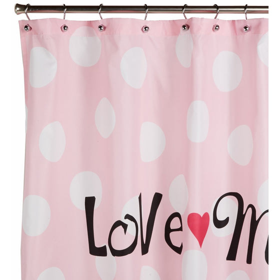 Disney Minnie Mouse Fabric Shower Curtain Pink w/ Dots