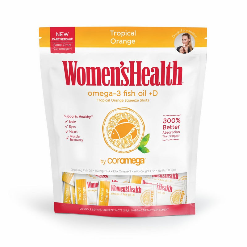 Coromega Omega-3 Squeeze Packets with Vitamin D3, DHA and EPA, Tropical Orange, 120-Count (Packaging may vary)