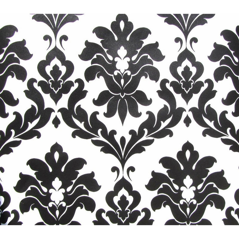 Norwall Black and White Damask Wallpaper VG26230P