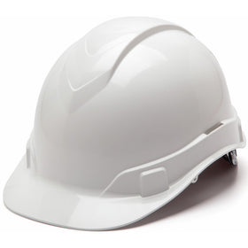 Pyramex Ridgeline Cap Style Hard Hat, 4 Point Ratchet Suspension, White