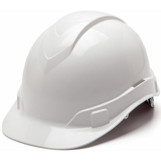 Pyramex Ridgeline Cap Style Hard Hat, 4 Point Ratchet Suspension, White
