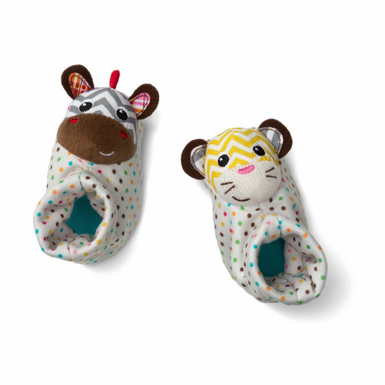 Infantino Foot Rattles, Zebra and Tiger