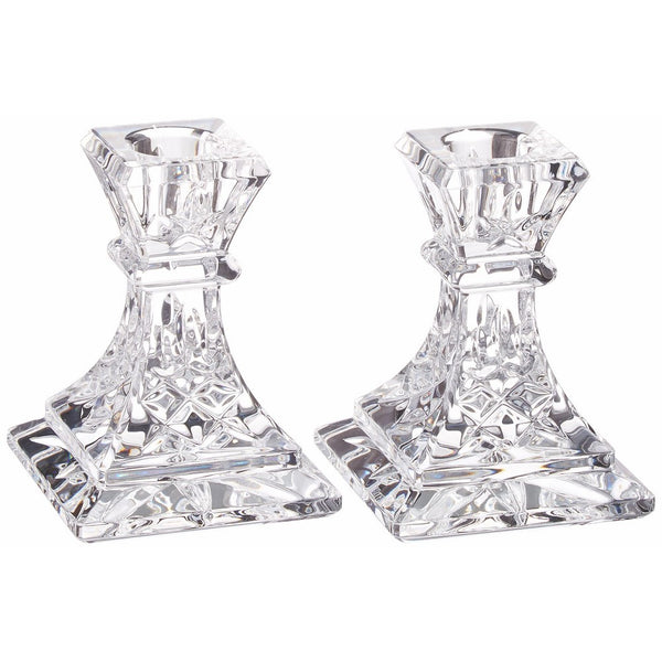 Waterford Crystal Giftology Collection Lismore 4" Candlesticks Set of 2