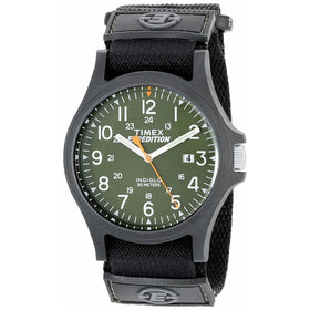 Timex Men's TW4B00100 Expedition Acadia Green/Black Fast Wrap Velcro Strap Watch