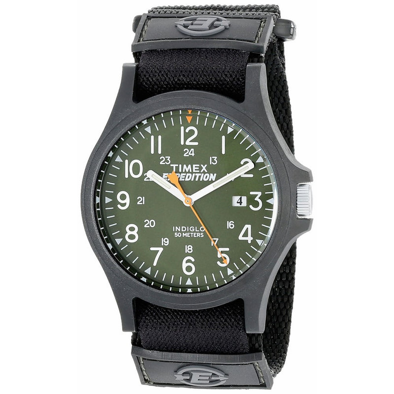 Timex Men's TW4B00100 Expedition Acadia Green/Black Fast Wrap Velcro Strap Watch