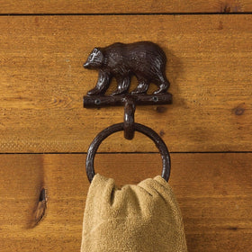 Park Designs Rustic Cast Bear Towel Ring Lodge Decor