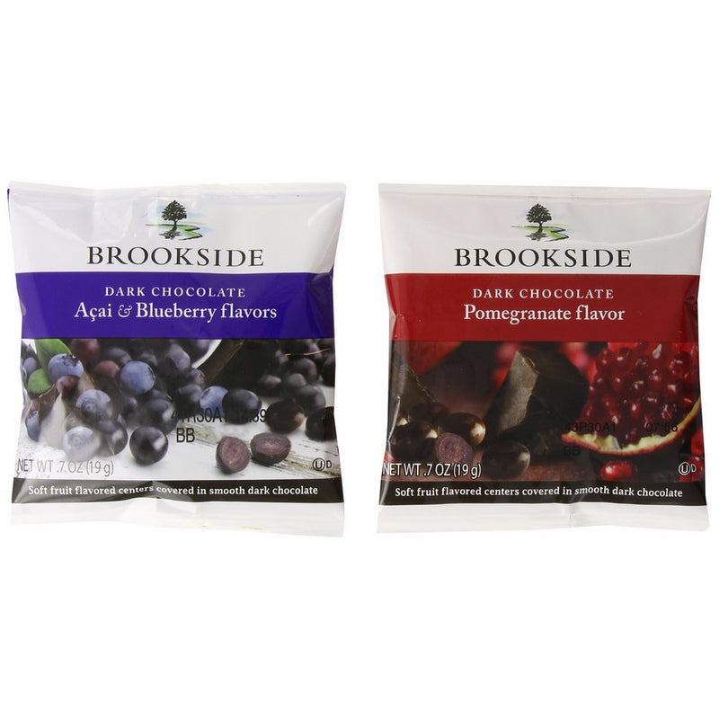 Brookside Dark Chocolate Covered Fruit Two Flavor Snack Packs,0.7 Ounce, 30 Count