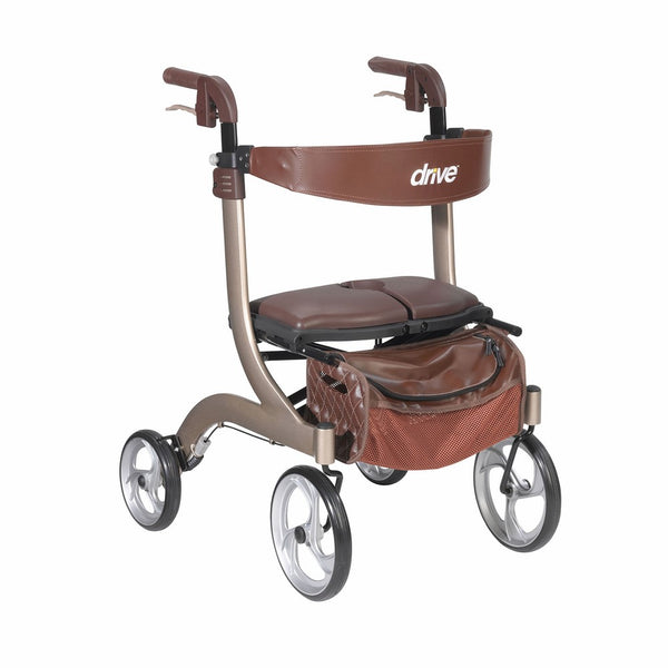 Drive Medical Nitro DLX Euro Style Walker Rollator, Champagne