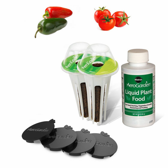 AeroGarden Salsa Garden Seed Pod Kit for 6 Pod Garden Includes 1 Cherry Tomato 1 Jalapeno and 4 Plant Spacers