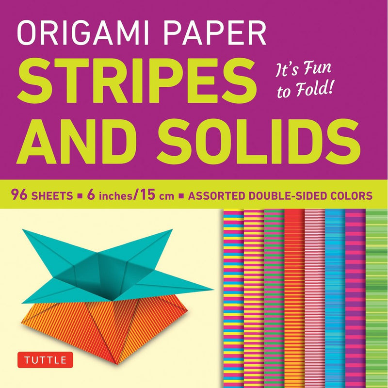 Origami Paper - Stripes and Solids 6" - 96 Sheets: Tuttle Origami Paper: High-Quality Origami Sheets Printed with 8 Different Patterns: Instructions for 6 Projects Included
