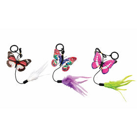 Ethical Pets Spot Assorted Colors Fluttery Butterfly Cat Toy with Teaser Ring