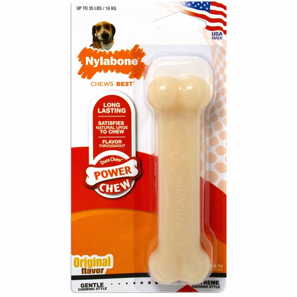 Nylabone Dura Chew Flavored Bone Dog Chew Toy, Wolf/Medium - Original Bone