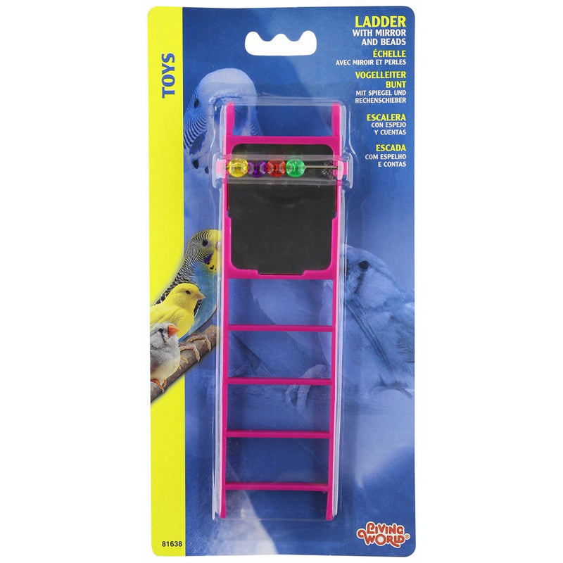 Living World Plastic Small Bird Ladder with Mirror and Bead