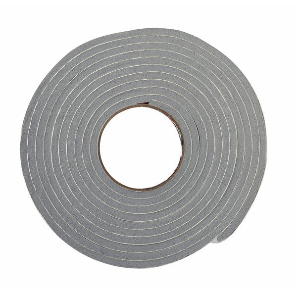 Frost King Vinyl Foam Tape - Closed Cell - Moderate Compression, 3/8" W, 1/4" Thick, 17' L, Grey