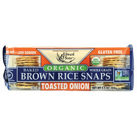 Brown Rice Snaps, Toasted Onion with Organic Brown Rice, 3.5-Ounce Packs (Pack of 12)