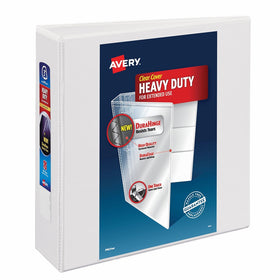 Avery Heavy-Duty View Binder, 3" One-Touch Slant Rings, 670-Sheet Capacity, DuraHinge, White (79793)