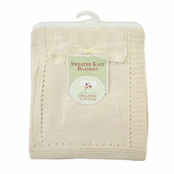 American Baby Company Sweater Knit Swaddle Blanket made with Organic Cotton, Natural Color