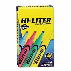 HI-LITER Desk Style, Chisel Tip, Assorted Colors, Pack of 4 (17752)