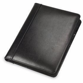 Samsill Regal Executive Leather Padfolio / Portfolio, Wraparound Zipper Closure, Interior 10.1” Tablet Sleeve, 8.5 x 11 Writing Pad, Black